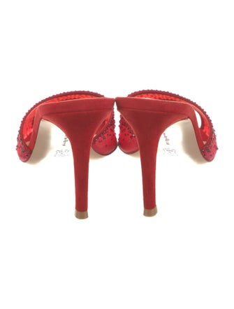 Gianvito Rossi Mesh Crystal Embellishments Slides