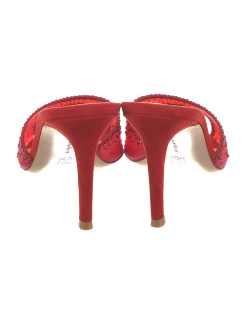 Gianvito Rossi Mesh Crystal Embellishments Slides