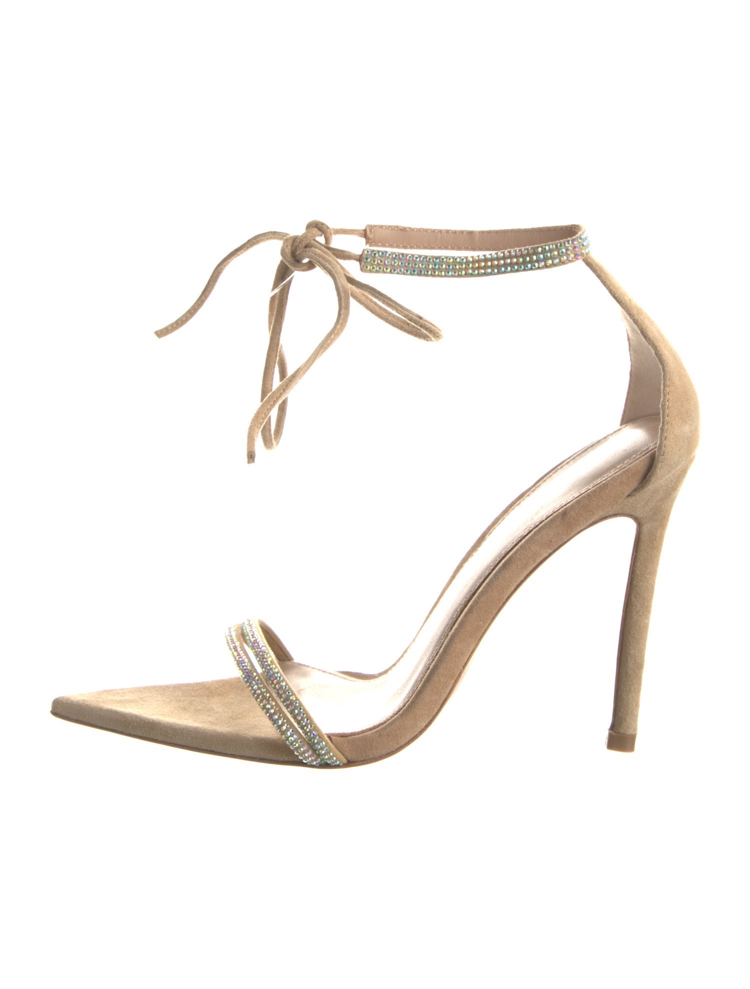 Gianvito Rossi Suede Crystal Embellishments Sandals