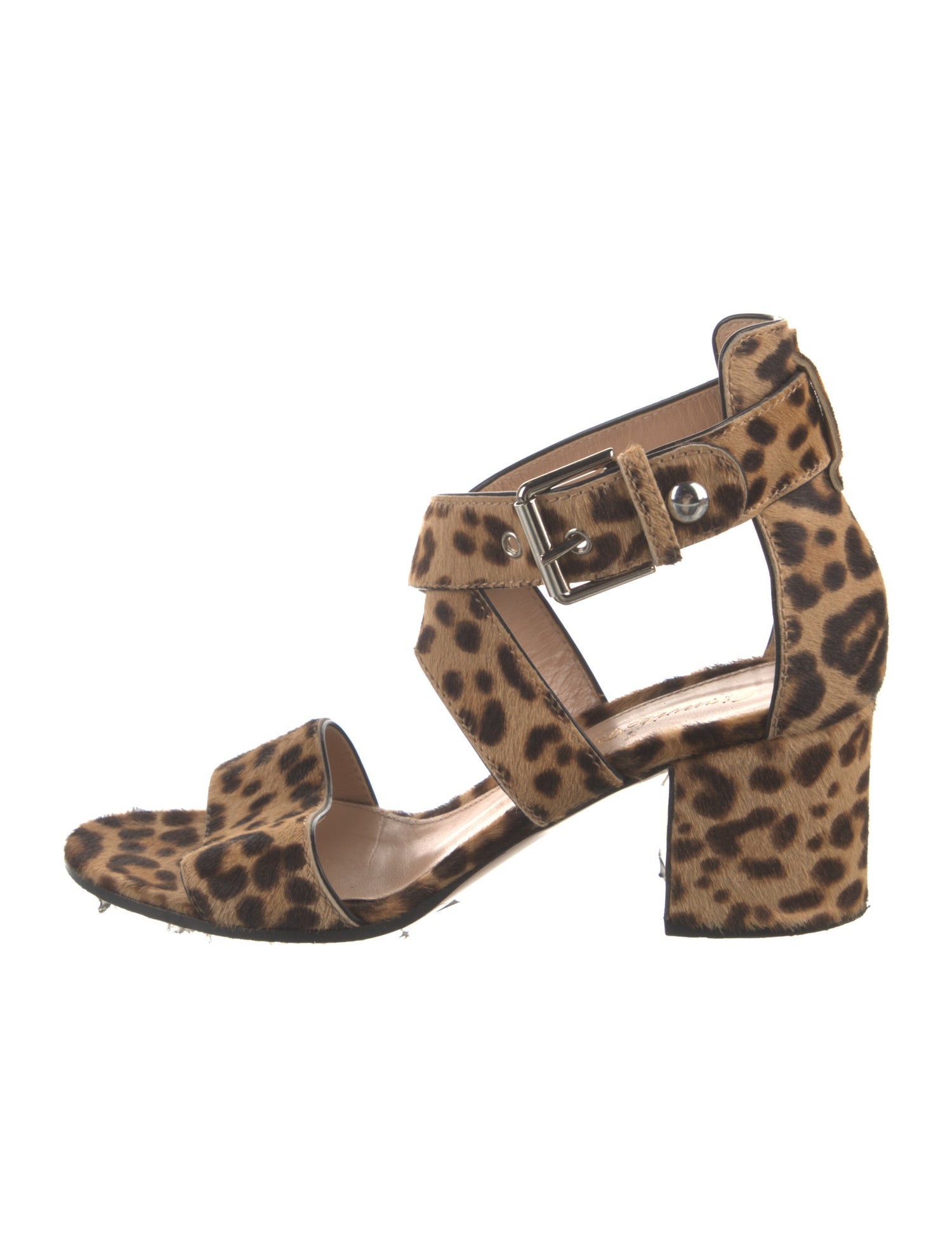 Gianvito Rossi Ponyhair Animal Print Slingback Sandals