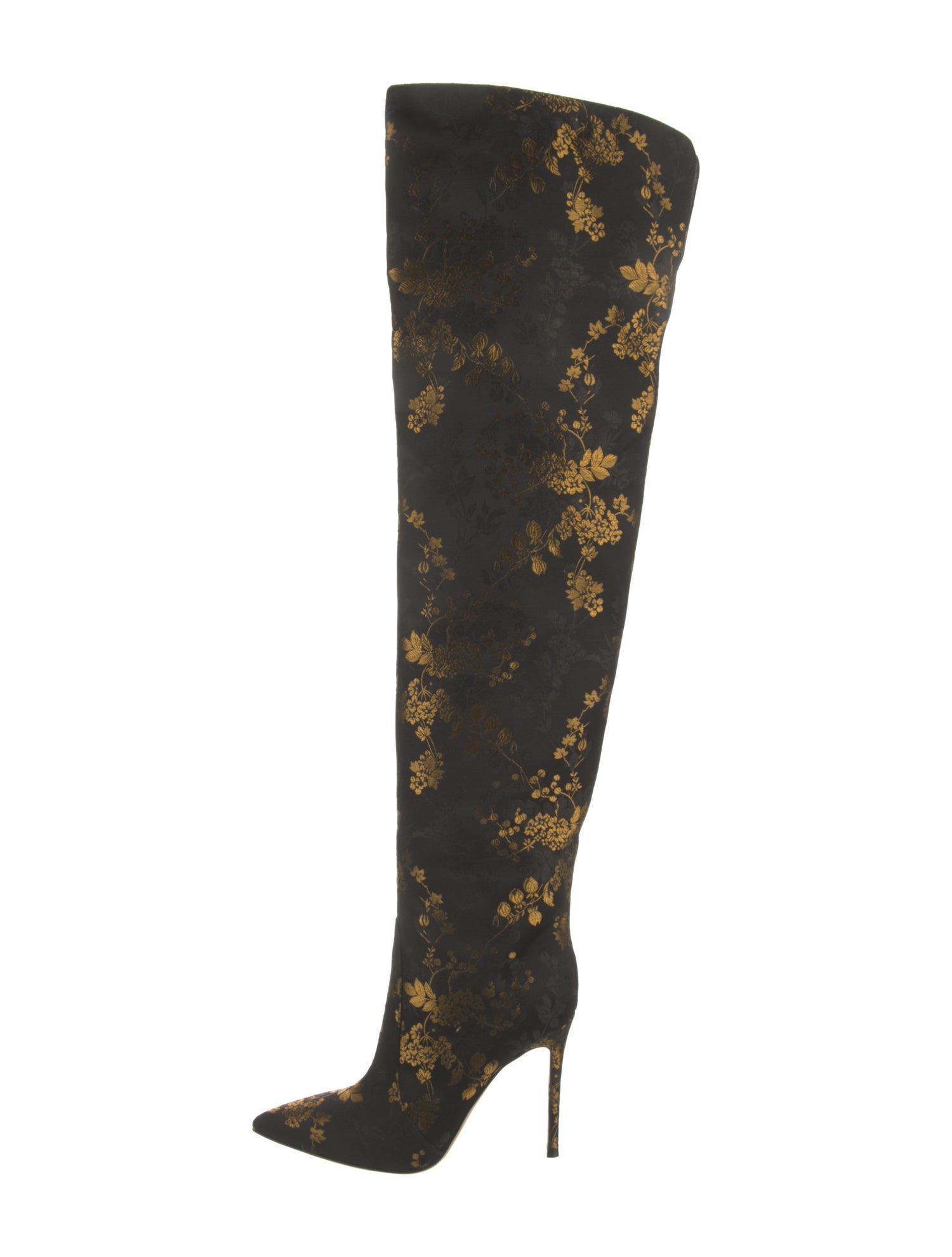 Gianvito Rossi Satin Floral Print Boots w/ Tags
