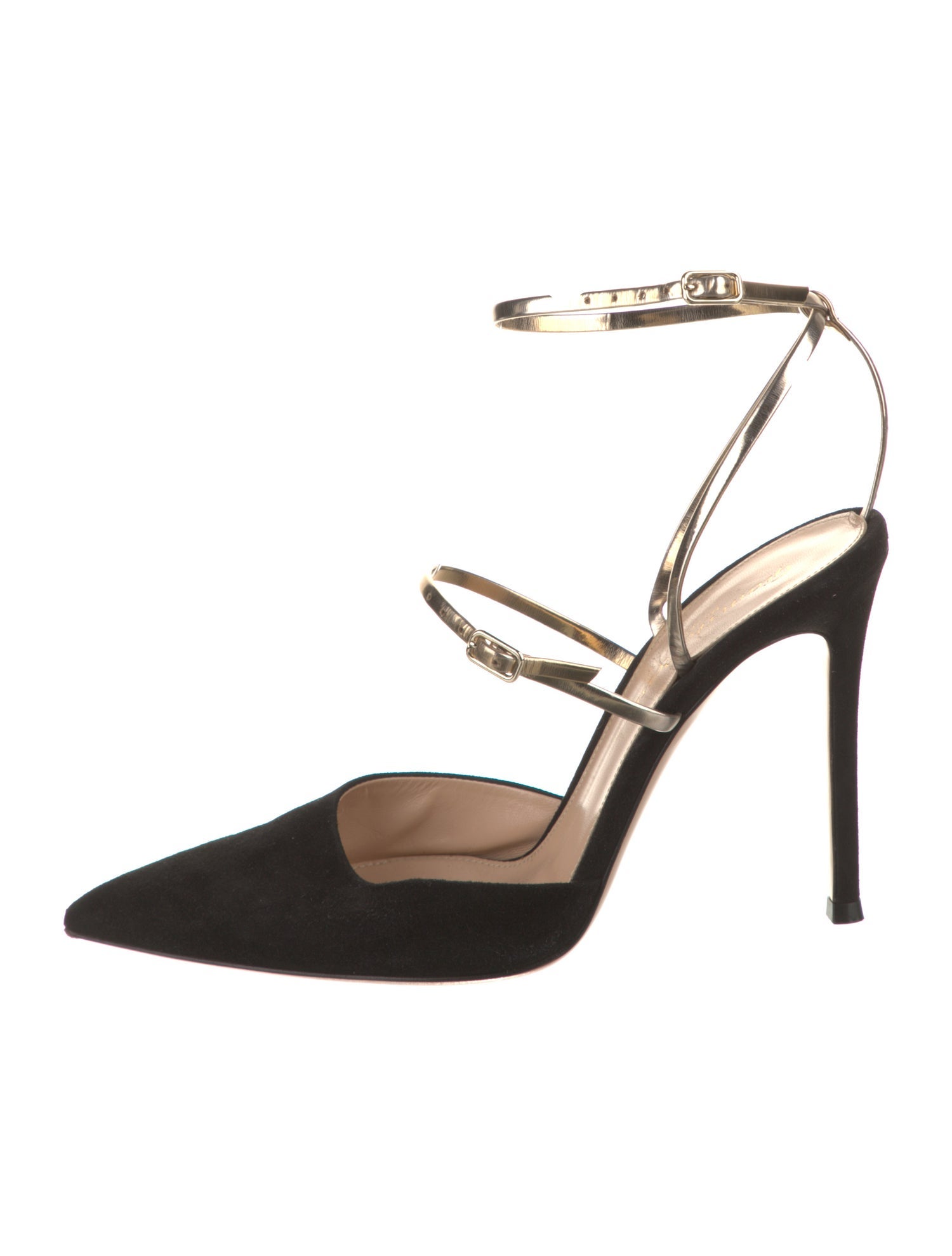 Gianvito Rossi Suede Leather Trim Embellishment Pumps