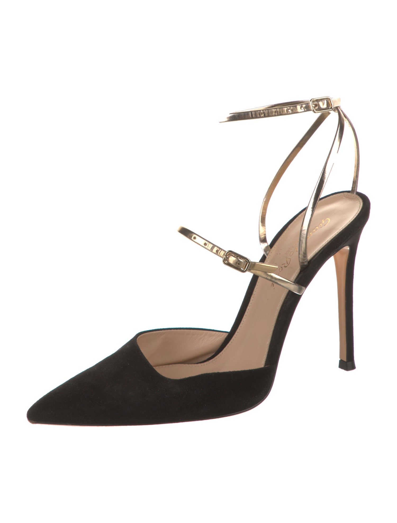 Gianvito Rossi Suede Leather Trim Embellishment Pumps