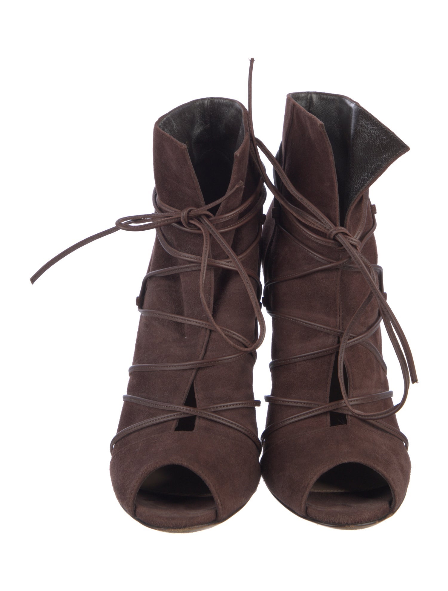 Gianvito Rossi Suede Lace-Up Boots