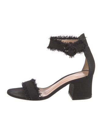 Gianvito Rossi Canvas Raw-Edge Trim Sandals