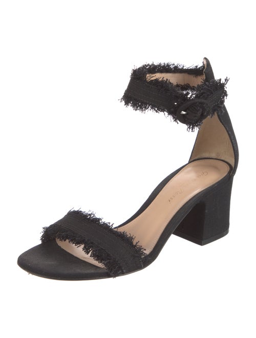 Gianvito Rossi Canvas Raw-Edge Trim Sandals