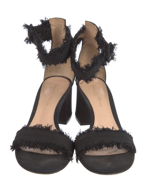 Gianvito Rossi Canvas Raw-Edge Trim Sandals