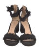 Gianvito Rossi Canvas Raw-Edge Trim Sandals