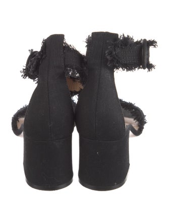 Gianvito Rossi Canvas Raw-Edge Trim Sandals