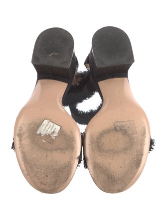 Gianvito Rossi Canvas Raw-Edge Trim Sandals