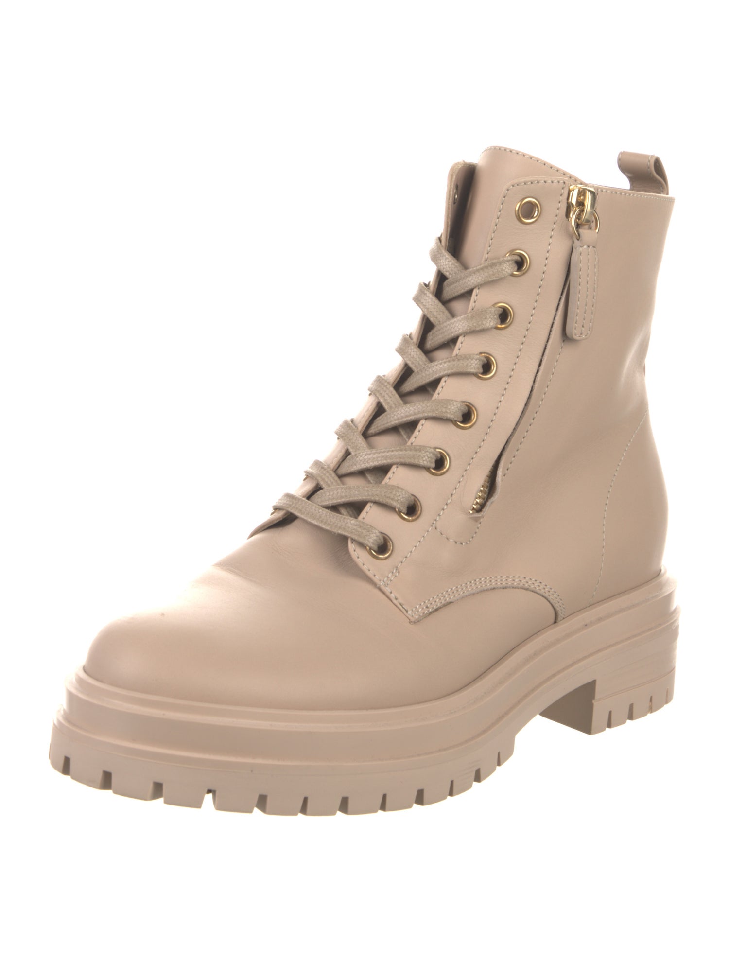 Gianvito Rossi Leather Combat Boots