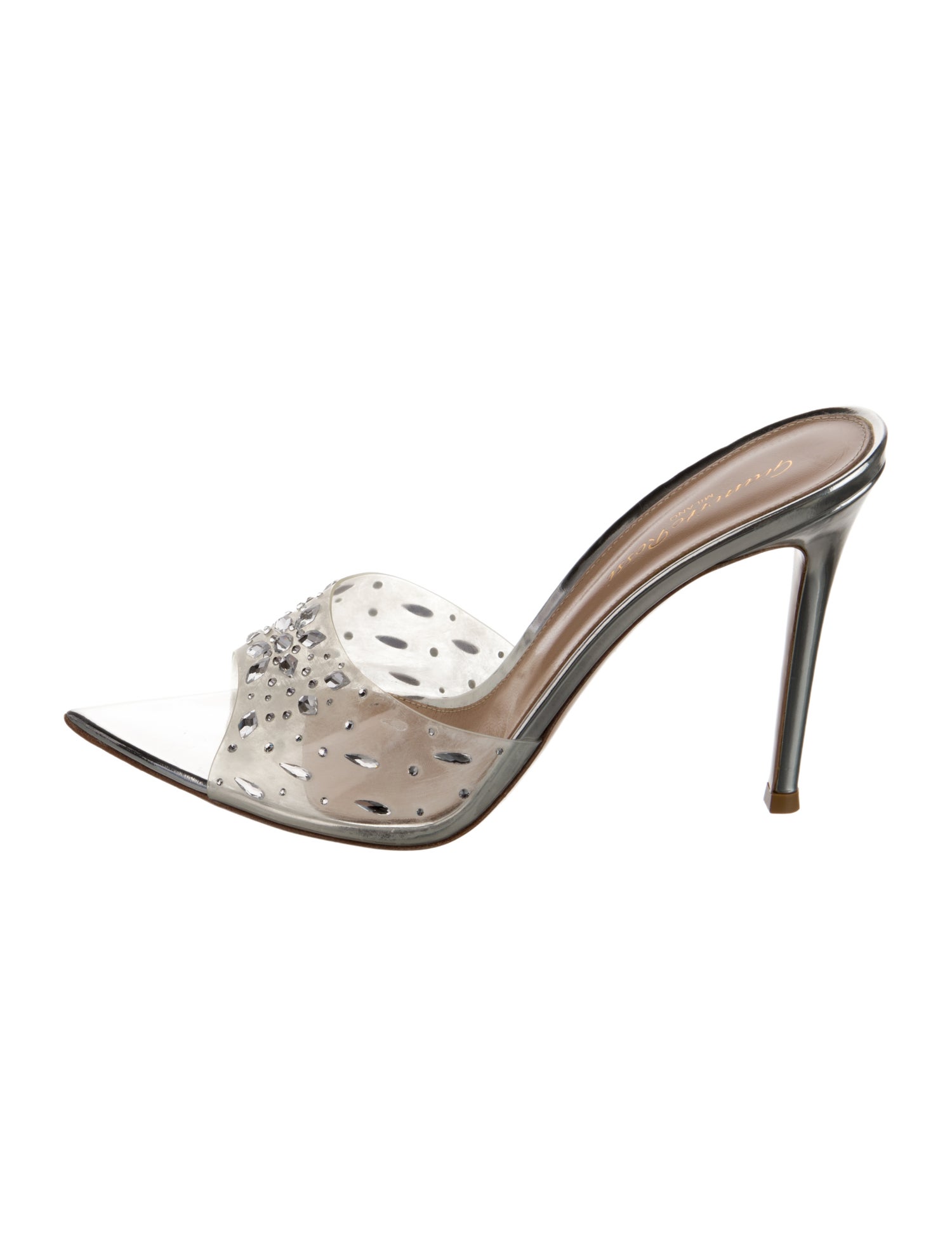 Gianvito Rossi PVC Crystal Embellishments Mules