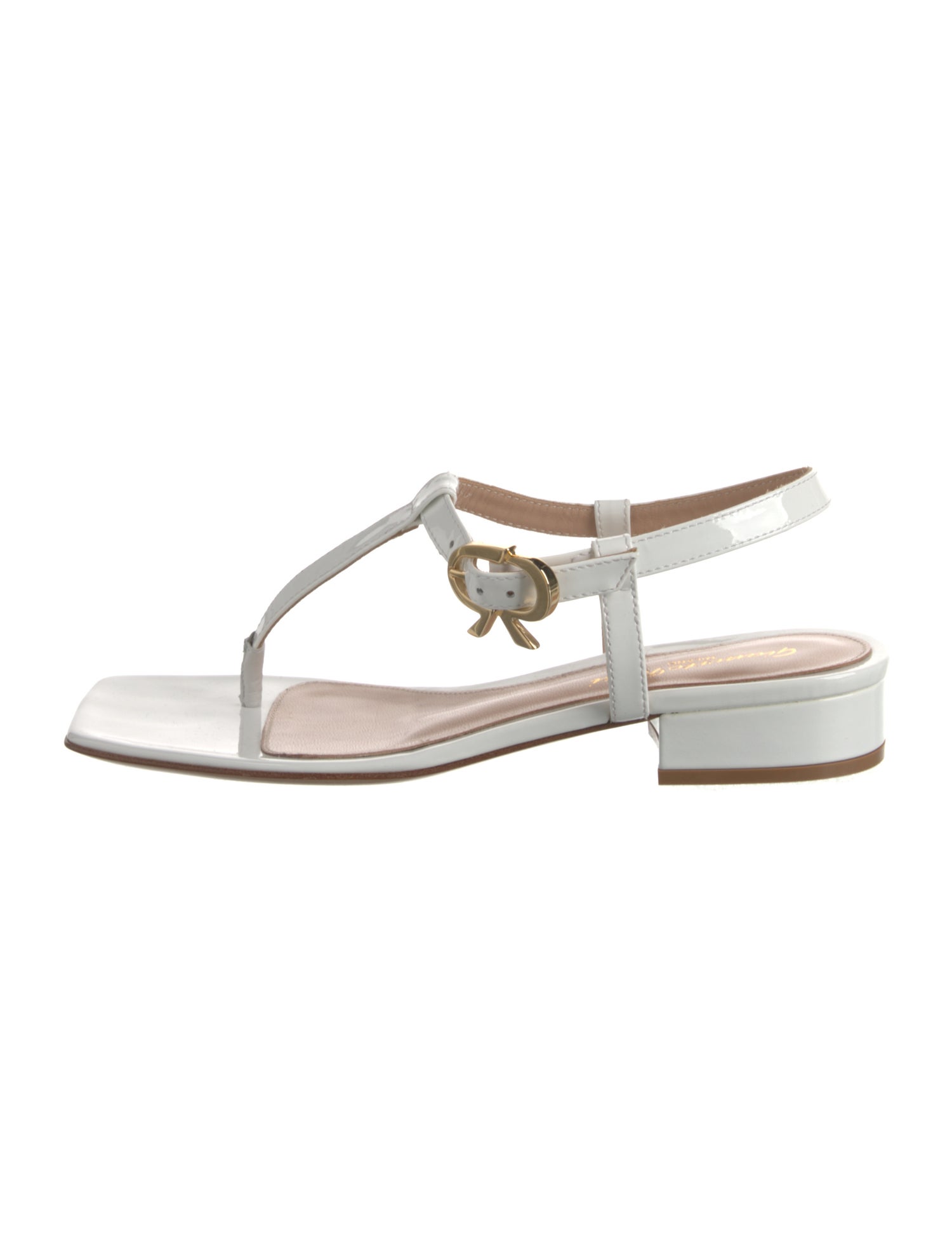 Gianvito Rossi Patent Leather T-Strap Sandals