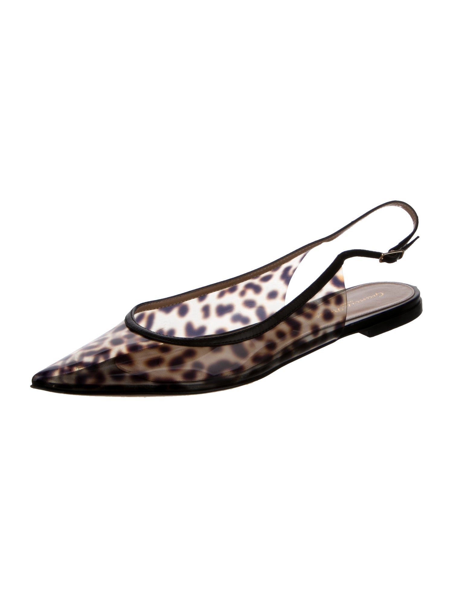 Gianvito Rossi PVC Animal Print Slingback Flats
