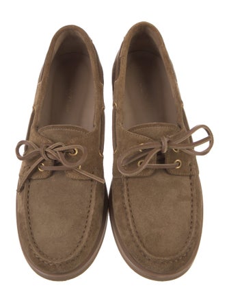 Gianvito Rossi Suede Bow Accents Moccasins