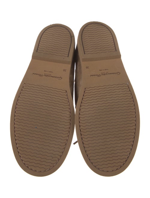 Gianvito Rossi Suede Bow Accents Moccasins