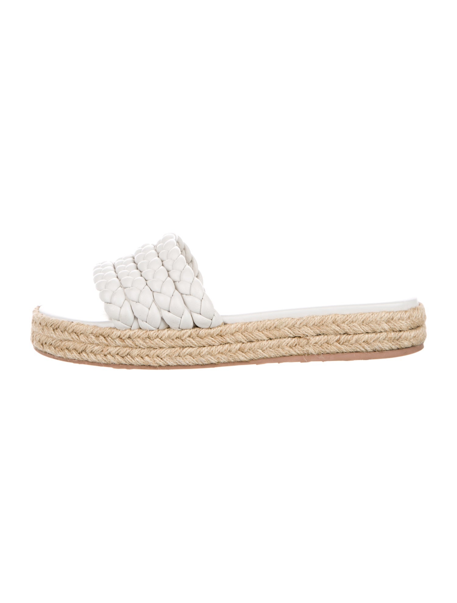 Gianvito Rossi Leather Braided Accents Espadrilles