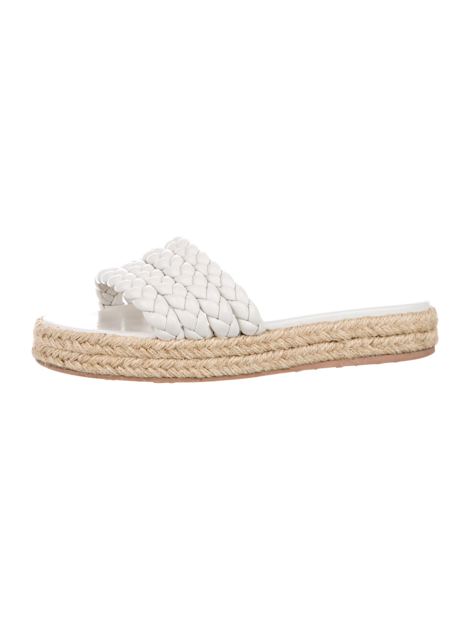 Gianvito Rossi Leather Braided Accents Espadrilles