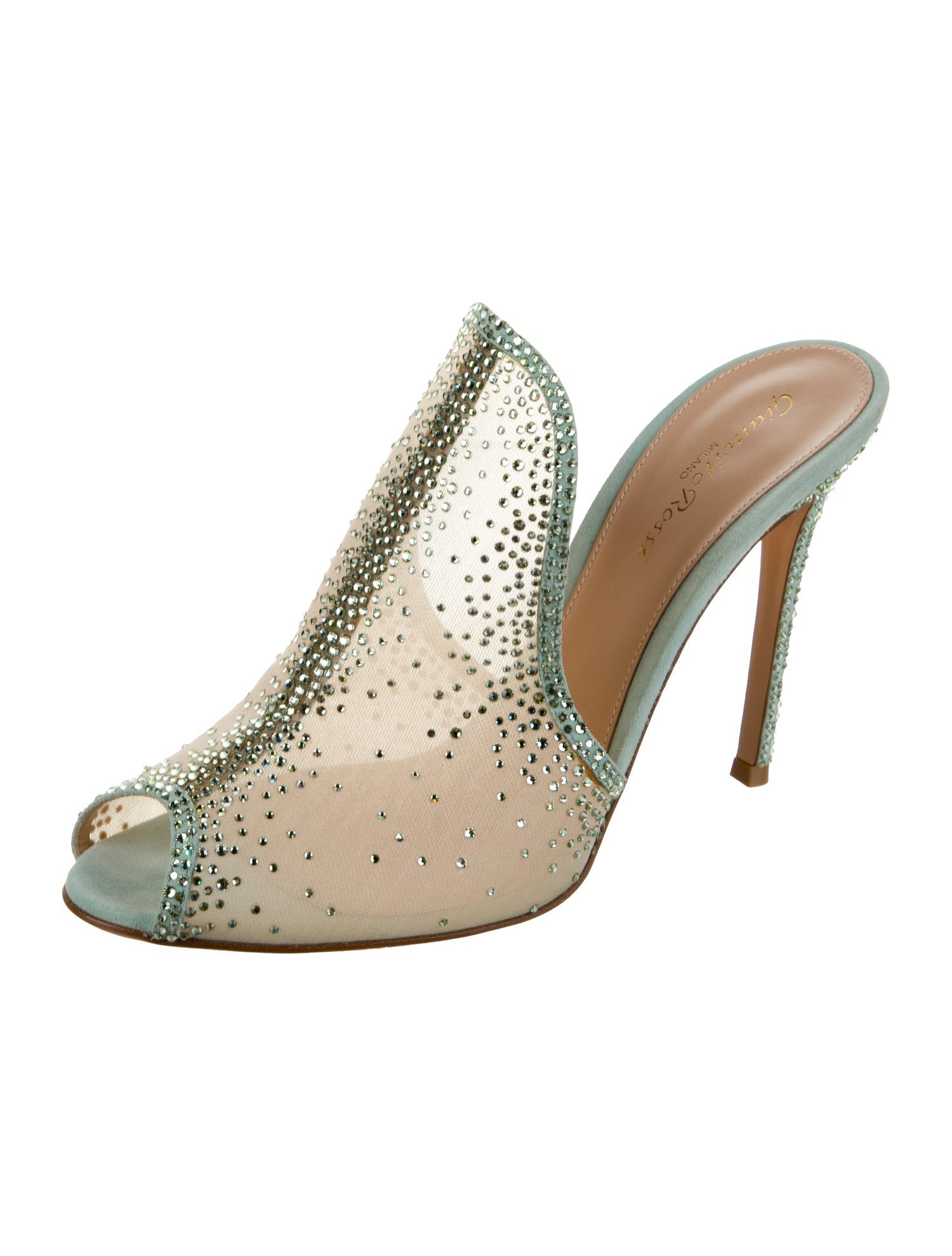 Gianvito Rossi Mesh Animal Print Mules