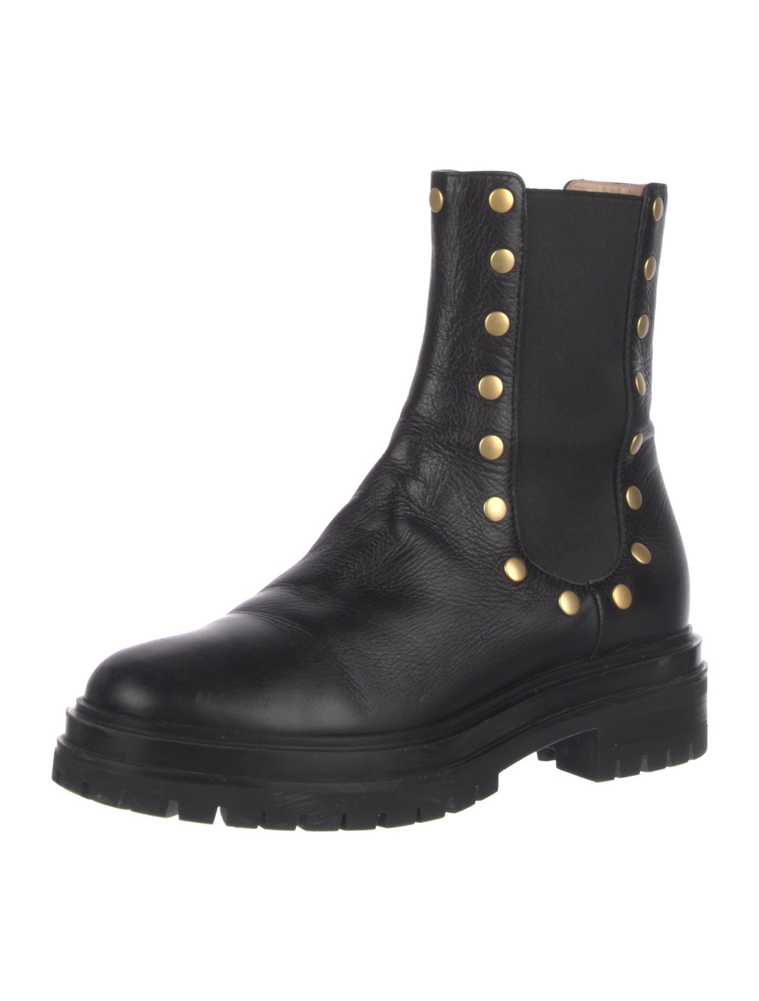 Gianvito Rossi Leather Studded Accents Chelsea Boots