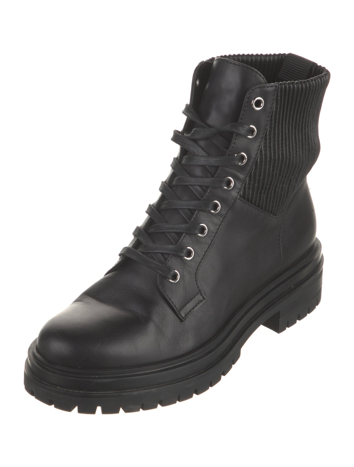 Gianvito Rossi Leather Combat Boots