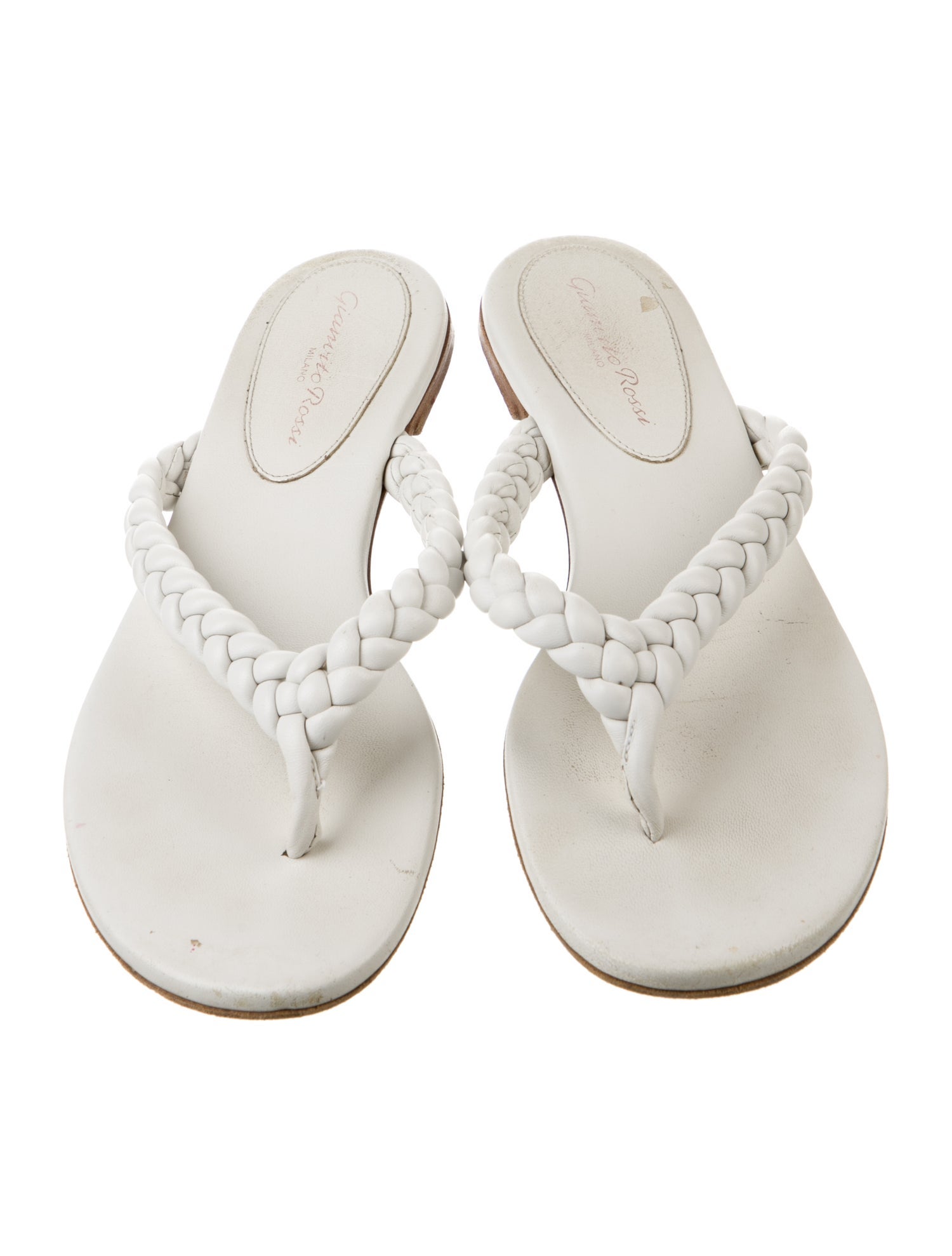 Gianvito Rossi Leather Braided Accents Slides