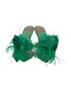 Gianvito Rossi Satin Feather Trim Slides w/ Tags