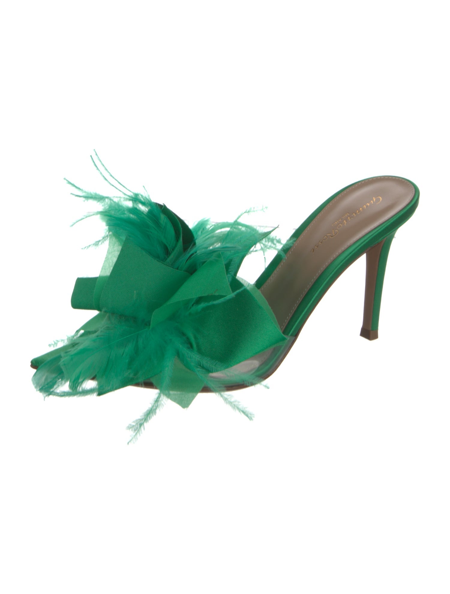 Gianvito Rossi Satin Bow Accents Slides w/ Tags