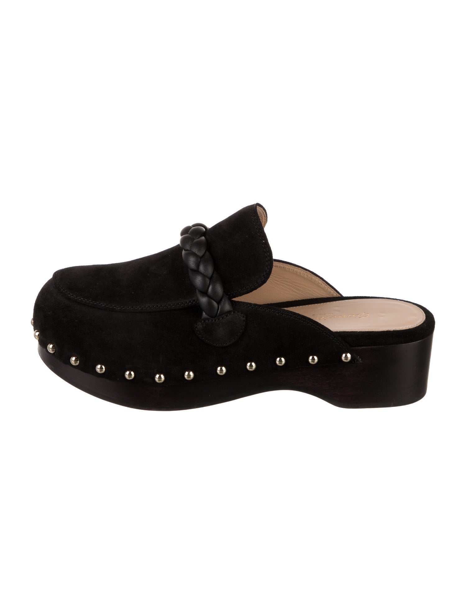 Gianvito Rossi Suede Studded Accents Mules