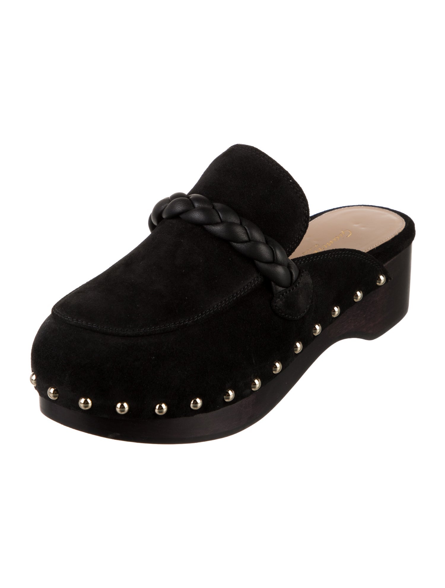 Gianvito Rossi Suede Studded Accents Mules