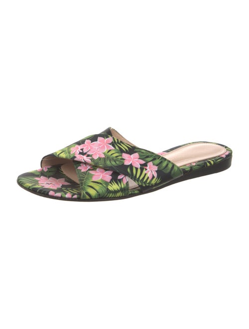 Gianvito Rossi Floral Print Cutout Accent Slides