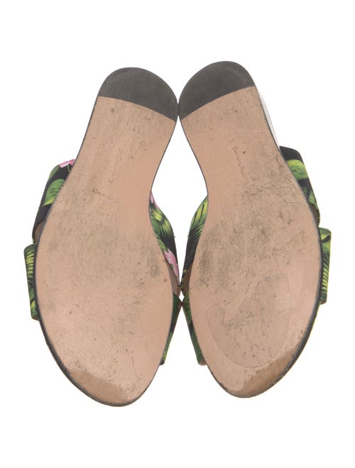 Gianvito Rossi Floral Print Cutout Accent Slides