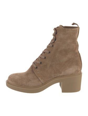 Gianvito Rossi Suede Combat Boots