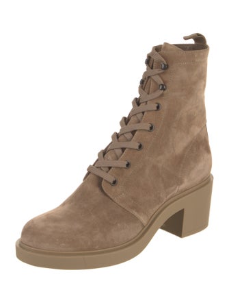 Gianvito Rossi Suede Combat Boots