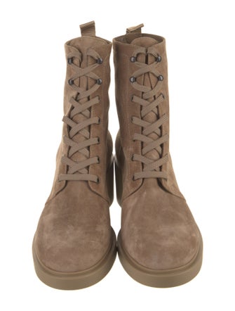Gianvito Rossi Suede Combat Boots