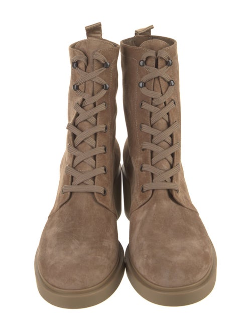 Gianvito Rossi Suede Combat Boots
