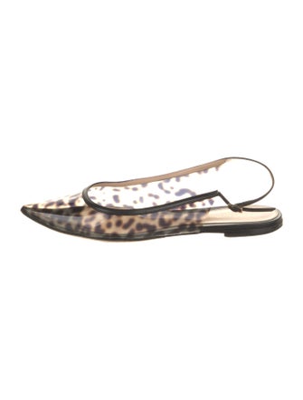 Gianvito Rossi PVC Animal Print Slingback Flats