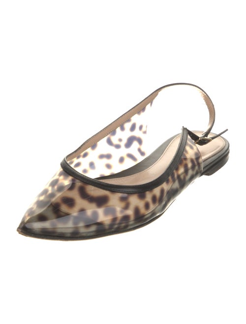 Gianvito Rossi PVC Animal Print Slingback Flats