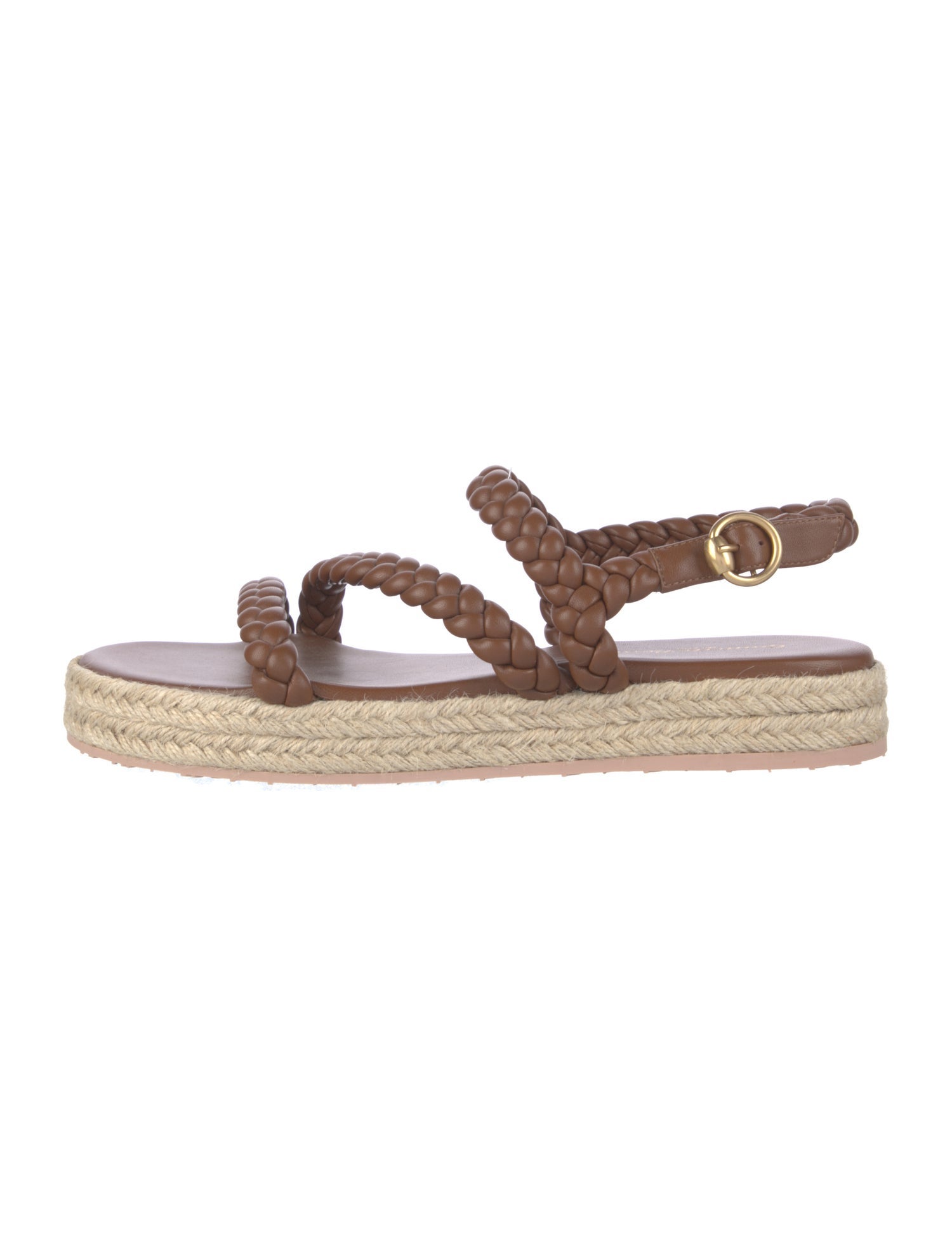 Gianvito Rossi Leather Braided Accents Espadrilles