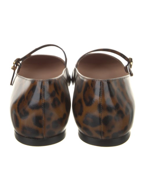Gianvito Rossi Patent Leather Animal Print Mary Jane Flats