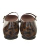 Gianvito Rossi Patent Leather Animal Print Mary Jane Flats