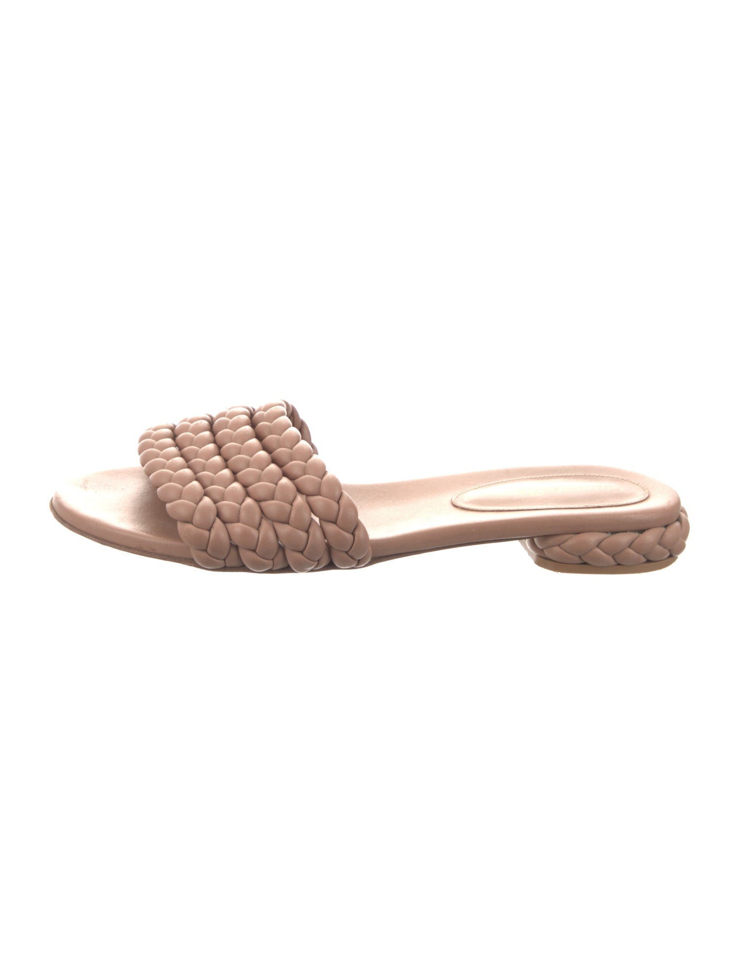 Gianvito Rossi Leather Braided Accents Slides