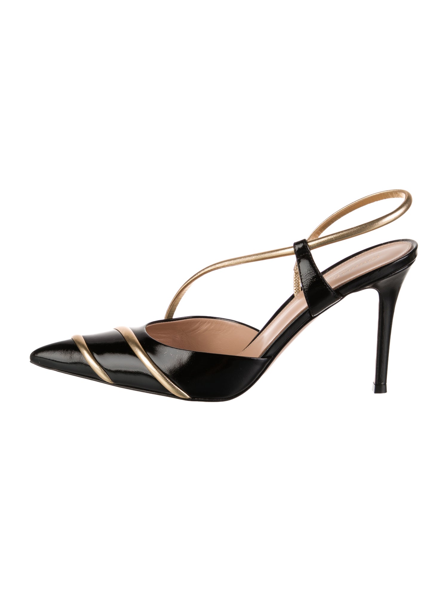 Gianvito Rossi Leather Striped Slingback Pumps w/ Tags