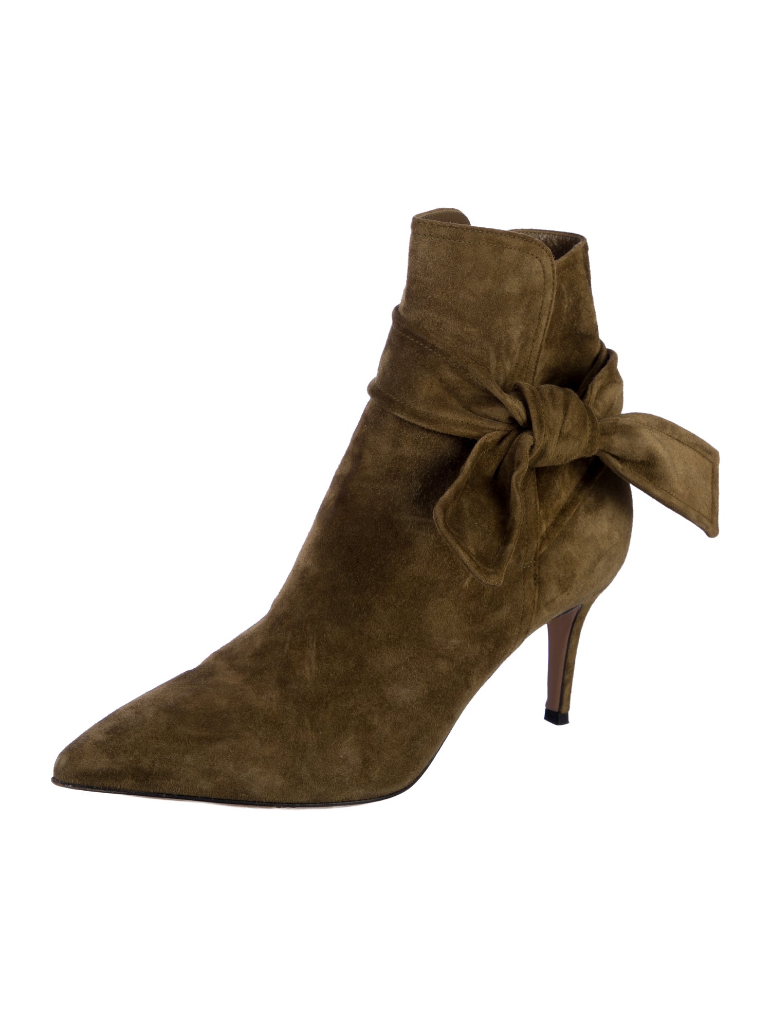 Gianvito Rossi Suede Bow Accents Boots