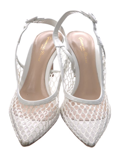 Gianvito Rossi Mesh Mesh Accents Slingback Pumps