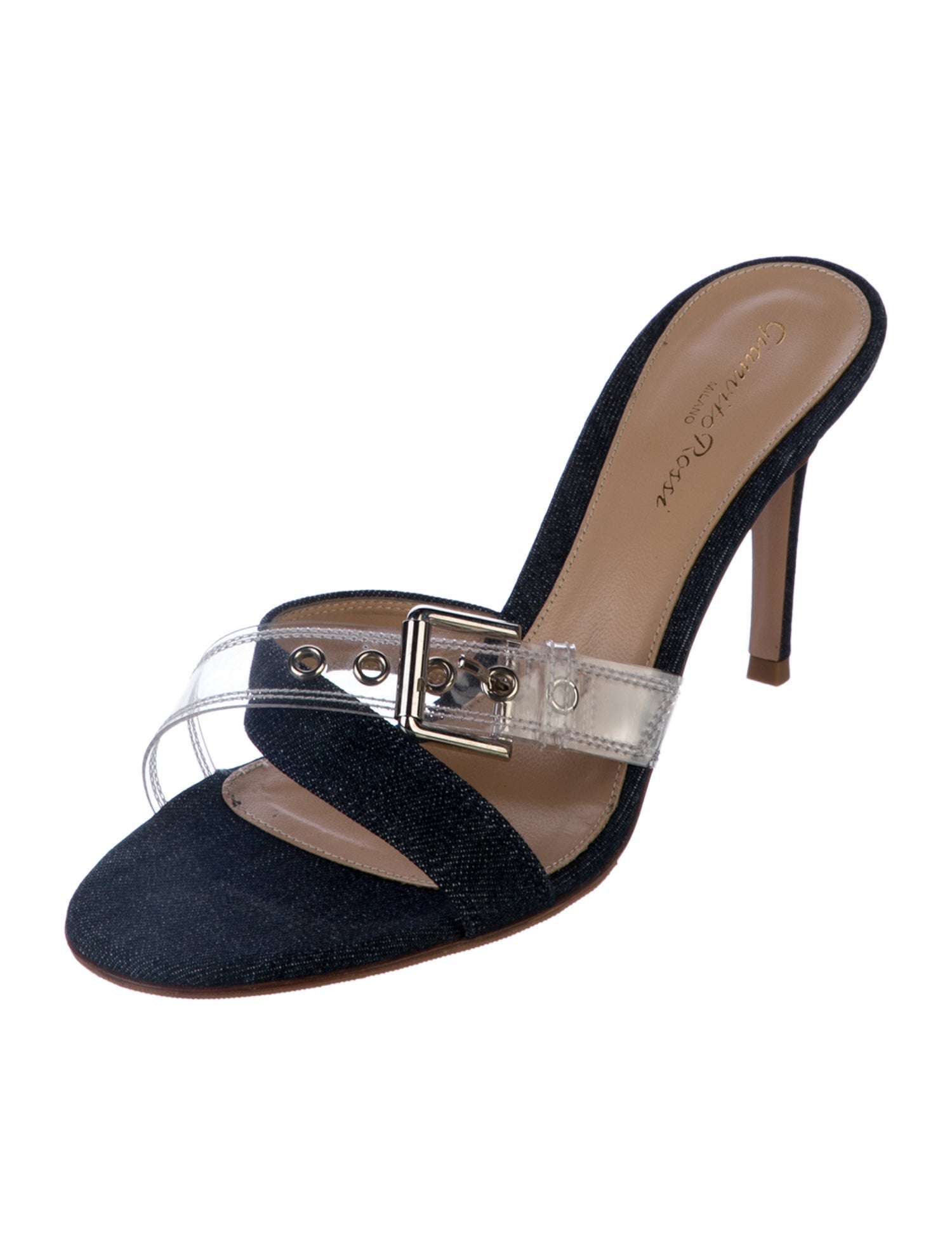 Gianvito Rossi Denim Slides