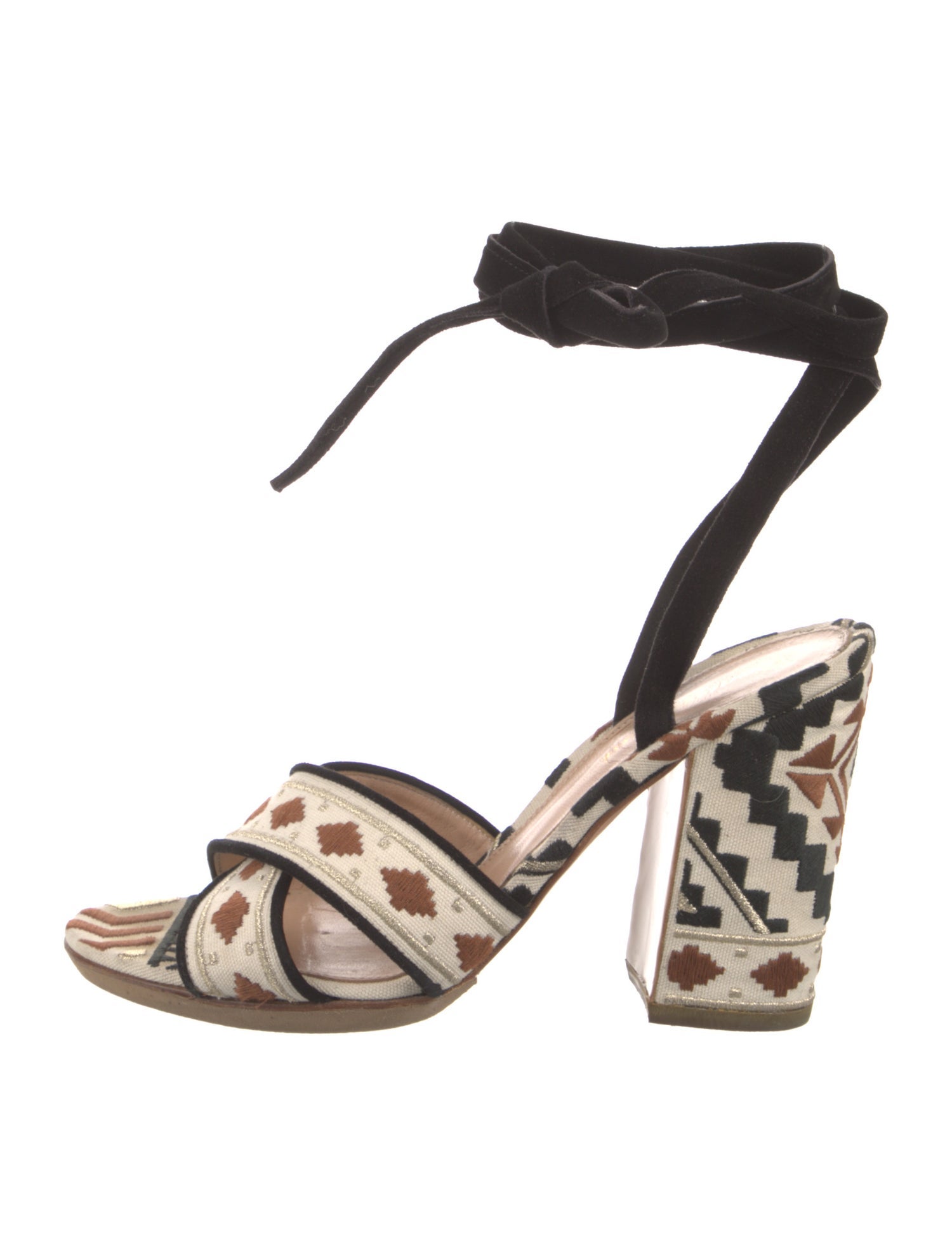 Gianvito Rossi Canvas Animal Print Sandals