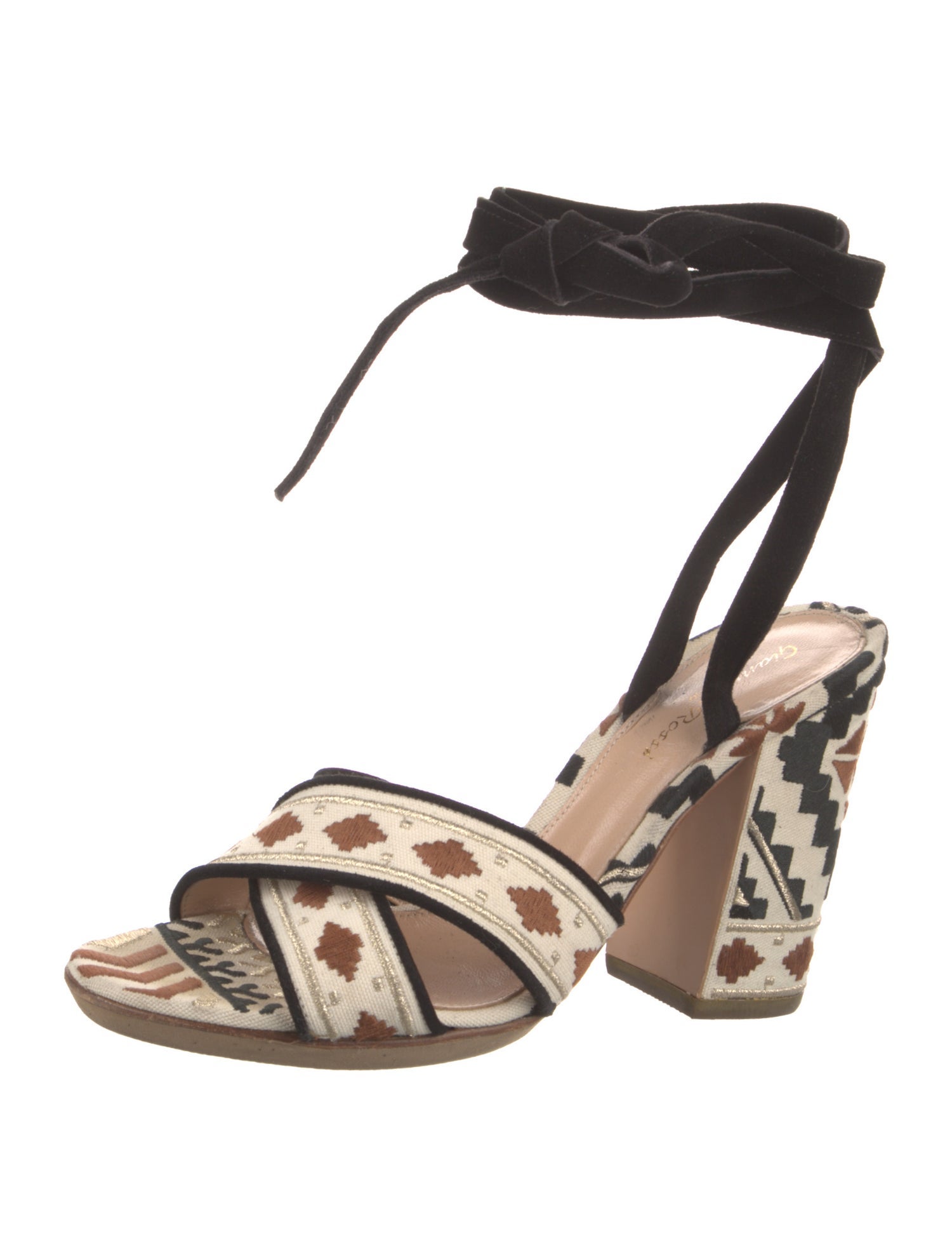 Gianvito Rossi Canvas Animal Print Sandals
