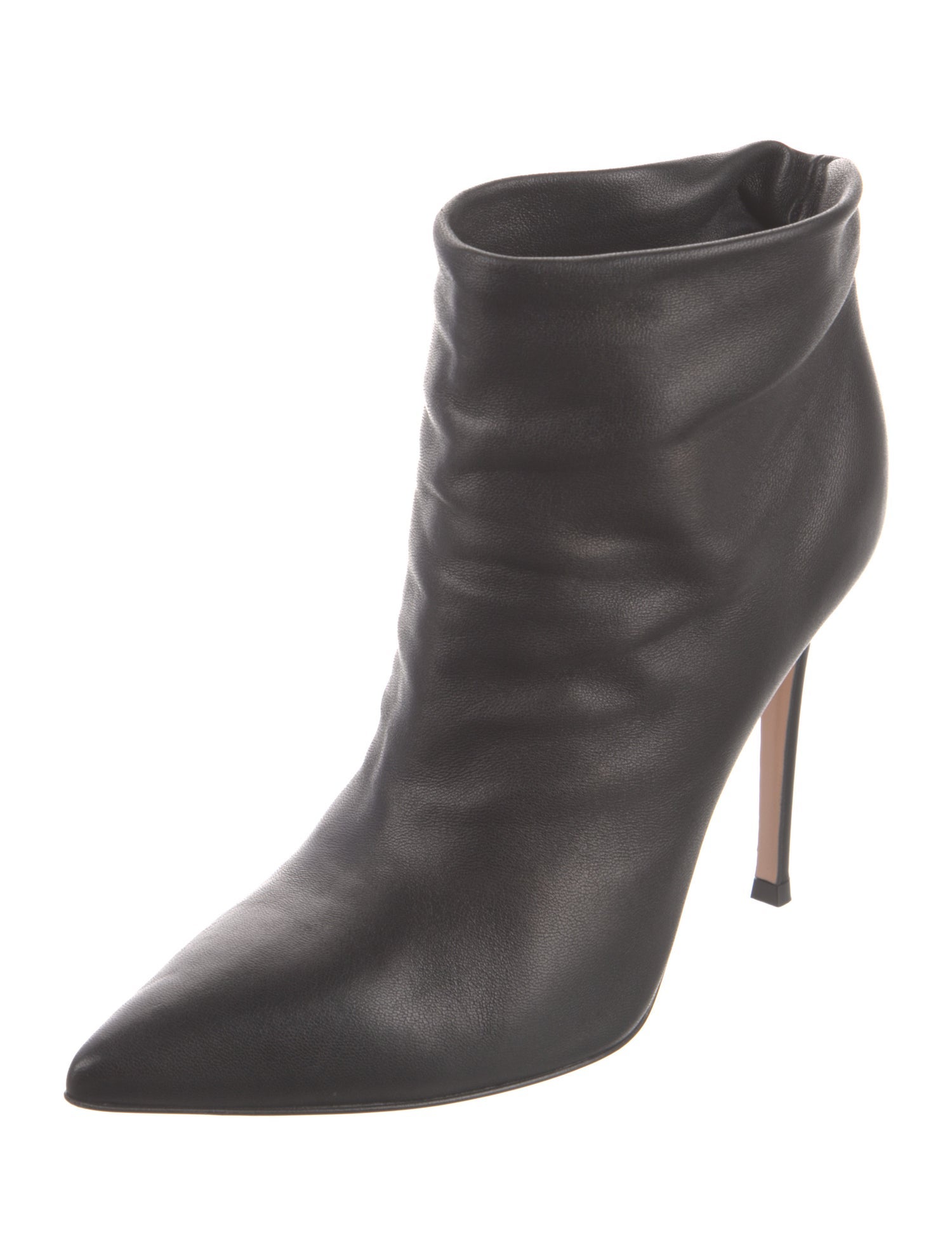 Gianvito Rossi Leather Pleated Accents Boots