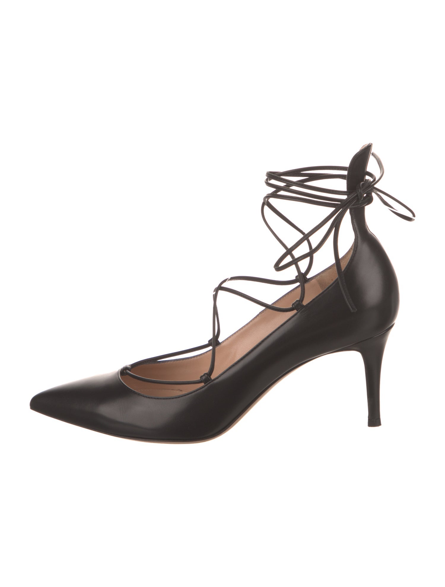 Gianvito Rossi Leather T-Strap Pumps